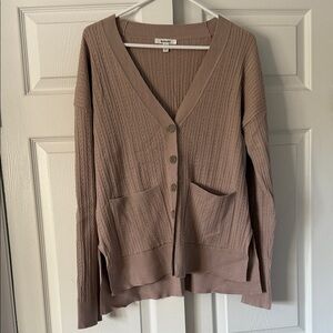 Splendid Beige Cable Knit Cardigan